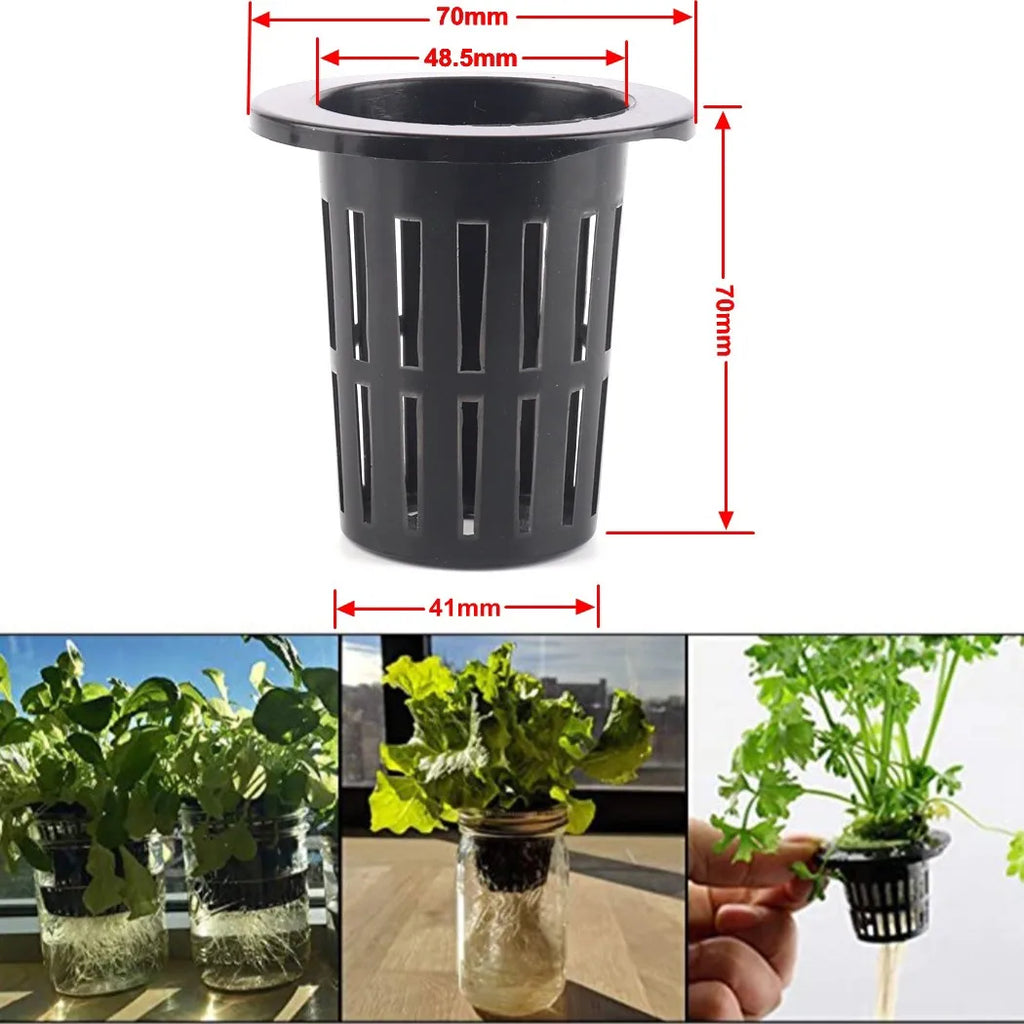 25PCS Hydroponic Pot Net Cup Hydroponic Soilless Mesh Net Basket Plant Veg Grow Nursery Cup Pot Garden Plant Basket