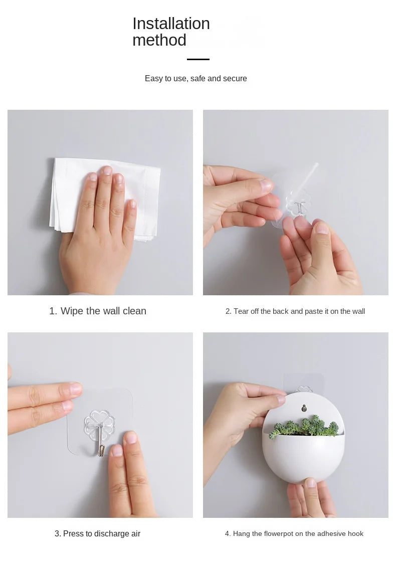 Hydroponic Wall Hanging Flower Pot, Lazy Plastic Vase, Green Flower Pot, #2660