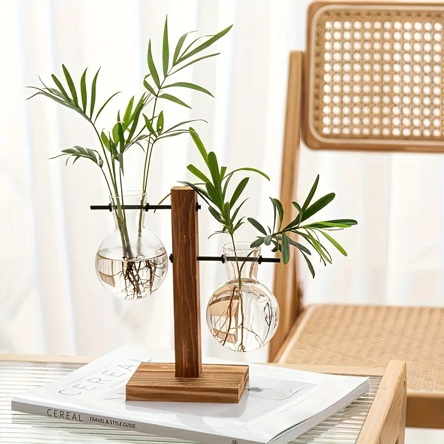 Hydroponic Glass Vase, Vintage Desktop Plant Terrarium Planter Bulb Water Planting Propagation Vase Planters Hydroponics Plants