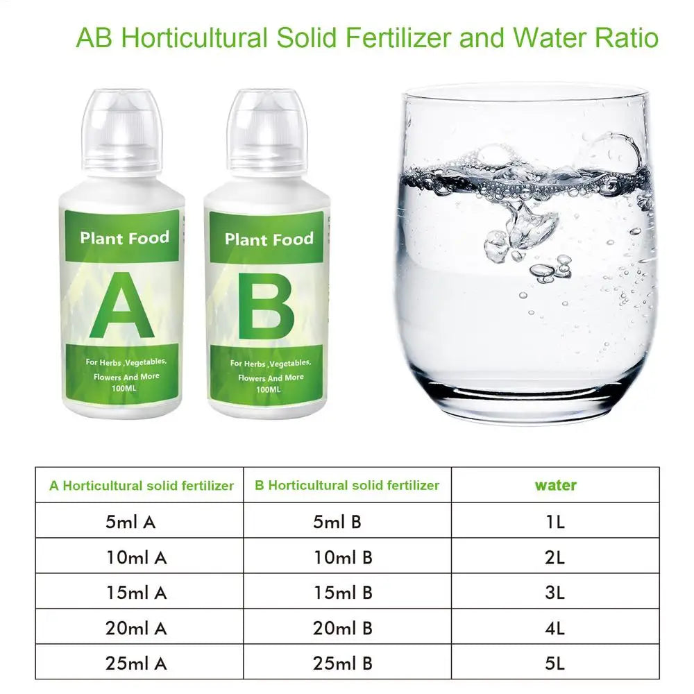 Hydroponic Nutrients Fertilizer AB Solution Set Hydroponic Garden Plant Food Plant Fertilizer For Flowers Vegetables Nutrients